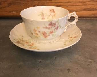 GDA Yellow Flower China Cup and Saucer Set by Limoges