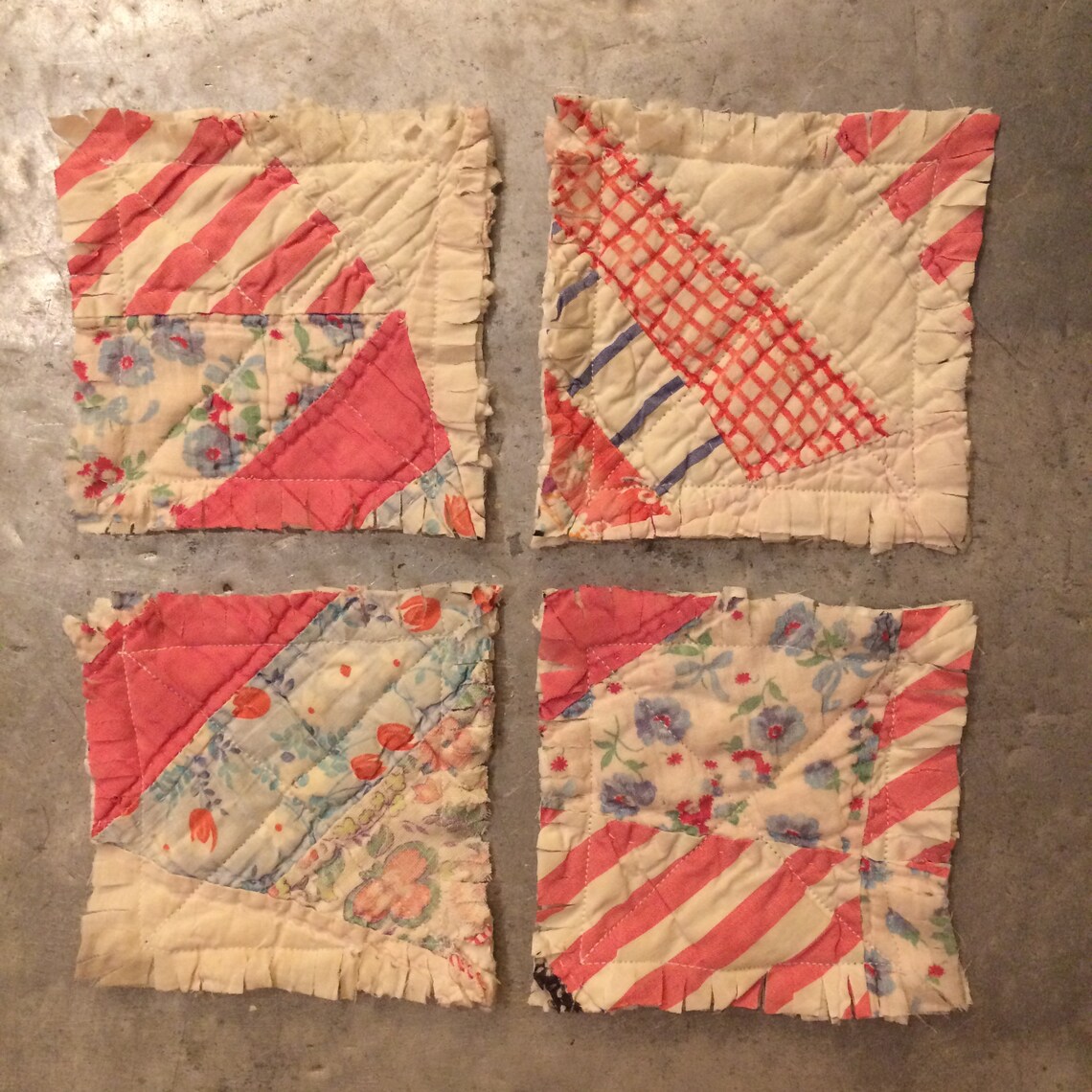 Set of 4 Handmade Quilt Block Coasters Etsy