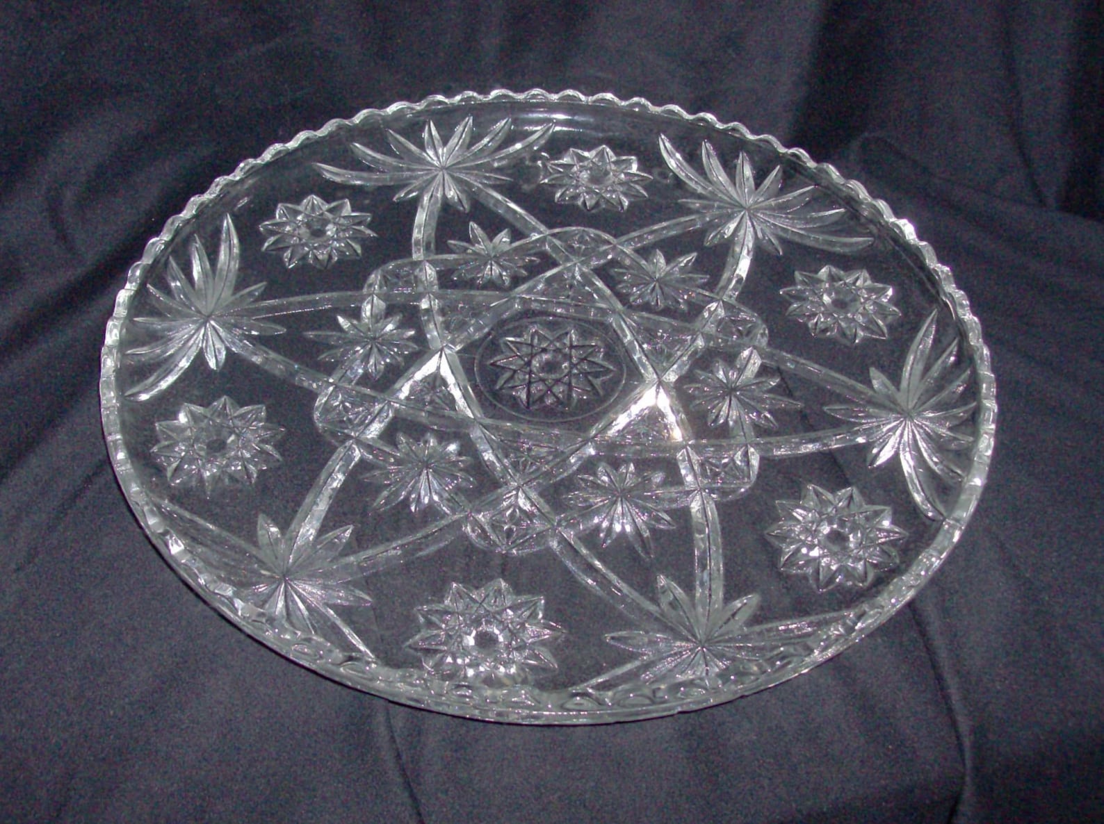 Large Clear Glass Divided Serving Tray Etsy