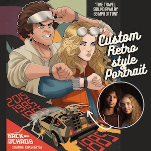 CUSTOM Retro Movie Poster Porträt | Poster Retro Portrait Individuell | Personalisierte digitale Kunst für Geschenke & Dekor für Paare, Freunde, Familie