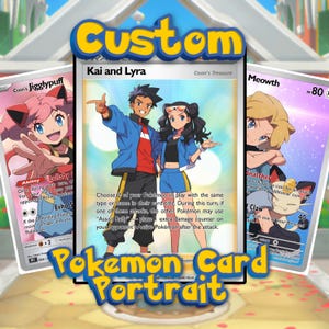 Custom Pokémon Trainer Portrait | Mother's Day | Personalized Digital Art | Pokémon Style Commission for Couples, Kids, or Pets