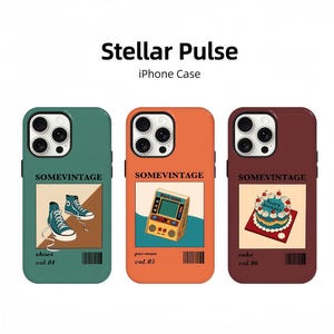 Rétro chic coque pour iPhone, coque de portable mode vintage, coque de portable art dessin animé tendance, coque pour iPhone fille cool, iPhone 16 15 14 13 12 11 PRO Max