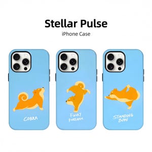 Bonita funda para teléfono con dibujos animados de perros que practican yoga, divertidas poses de yoga con animales, estilo moderno y elegante, regalo divertido para amantes del yoga, iPhone 11 12 13 14 15 16