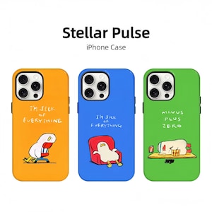Adorable Duck Cartoon iPhone Case,Cute Funny Illustration Design,Trendy Preppy Style,Blue Green Yellow Phone Case,iPhone11 12 13 14 15 16