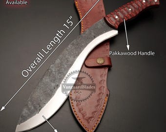 Cuchillo Kukri forjado a mano con funda / Cuchillo Kukri de Bushcraft / Cuchillo de caza / Cuchillo personalizado / Cuchillo de camping / Al aire libre: regalo para él / ella