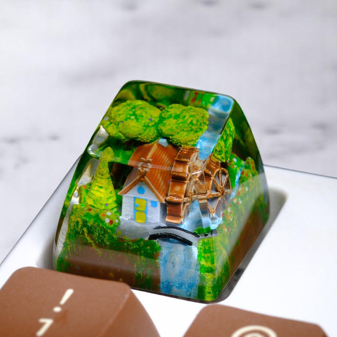 Spring House Artisan Keycap, Custom Handmade Resin Keycaps, Anime Cute ...