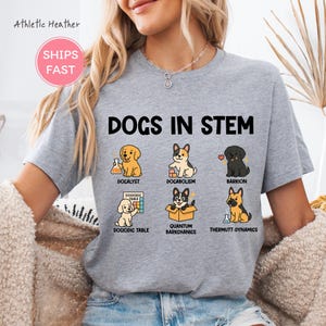 Funny STEM teacher shirt with science dog illustration