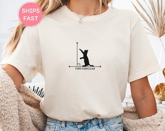 Purrpendicular Cat Math Shirt: Funny Geometry Teacher Tee