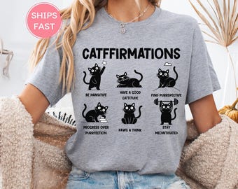 T-shirt Humour Chat Mème Géométrique – Homme, Coton, Fabriqué à La Main (Neuf Avec étiquette)