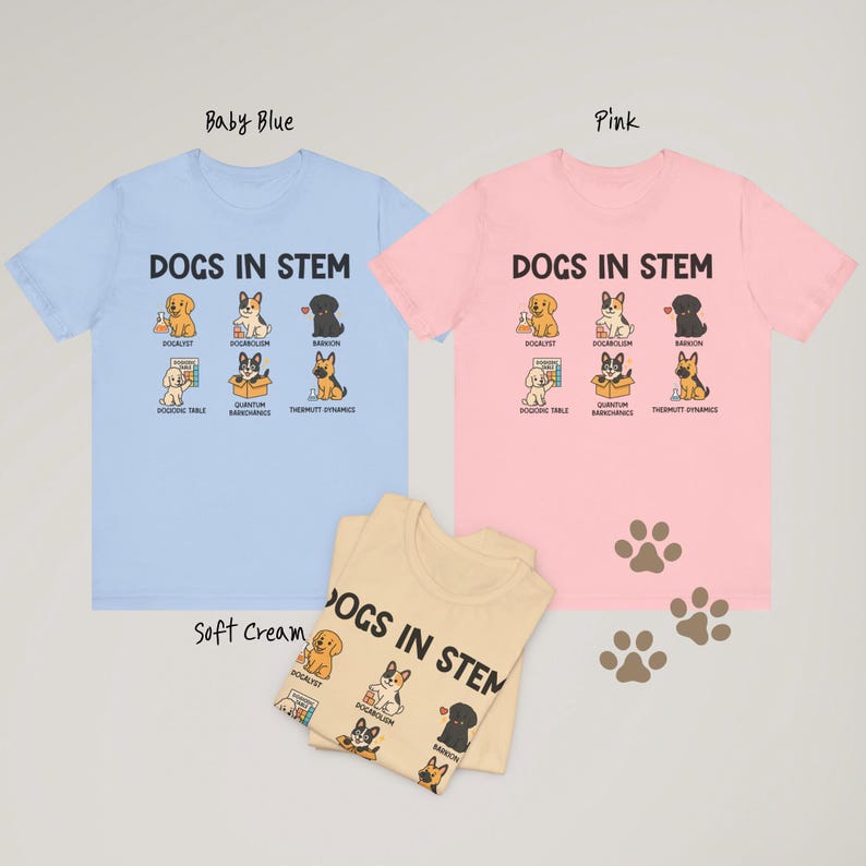 Funny STEM teacher shirt with science dog illustration
