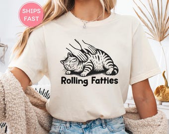 Rolling Fatties Cat Shirt: Funny Chonky Cat Tee for Meme Lovers and Pet Parents