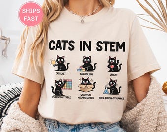Cats in STEM Shirt: Science Cat Pun Tee for Teachers and Cat Lovers