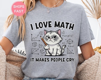 Funny Math Teacher Shirt: Grumpy Cat Back to School Gift