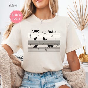 Cat Music Shirt - Cute Cat Shirt - Music Lover Shirt - Cat Mom Shirt - Gift for Cat Lover - Cute & Funny Cat Lover Gift