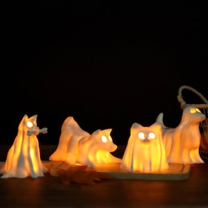 Süßer Halloween-Geist-Haustier-Nachtlicht-Dekor, Halloween-Verzierungsgeschenk, Halloween-Dekoration-Schreibtisch-Herbstdekor, einzigartiges Geschenk