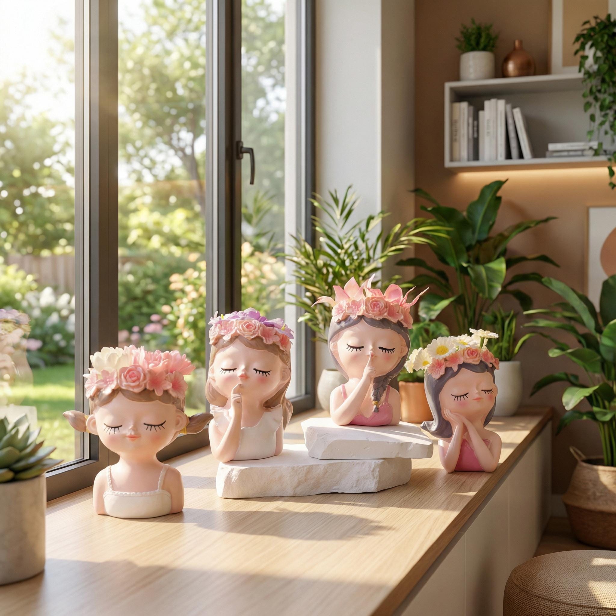 Vaso Da Fiori Con Faccia Di Ragazza In Resina – Per Piante Grasse, Decorazione Casa Fai Da Te, Regalo Originale - 6