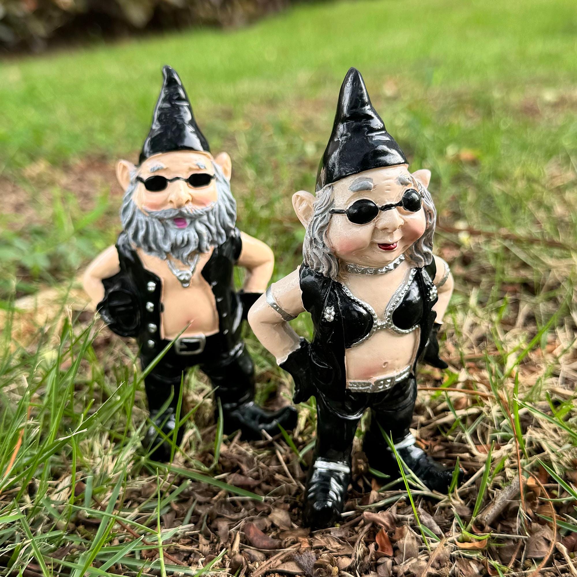 Garden Gnome Outdoor Statue Figurine,gangster Dwarf Ornament  display picture 1