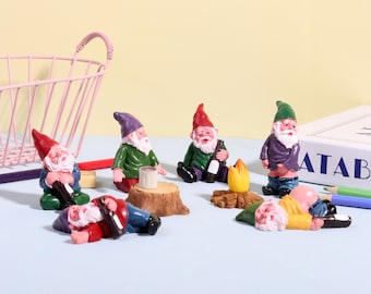 Garden Gnome Outdoor Statue Figurine,Party Drinking Gnome For Fairy Garden,Bonfire Dwarf,Home Garden Gnome Decor,Funny Statue,Gift For Him