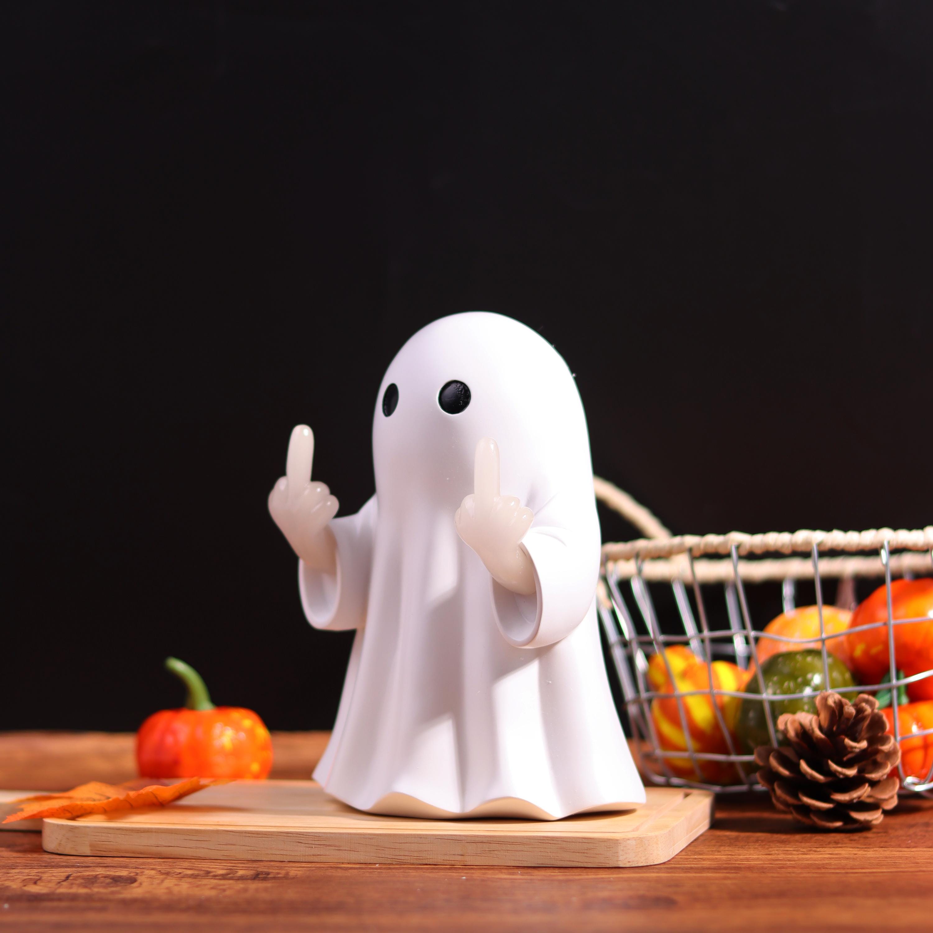 Funny Ghost Middle Finger LED Lamp,halloween Cute Edgy Ghost