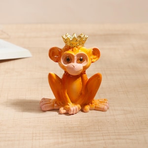 Handmade Glass Funny Monkey Ornament,Monkey Statue,Monkey Sculptures in Various Poses,Stretched Monkey Decorations,4 Piece Monkey Ornament