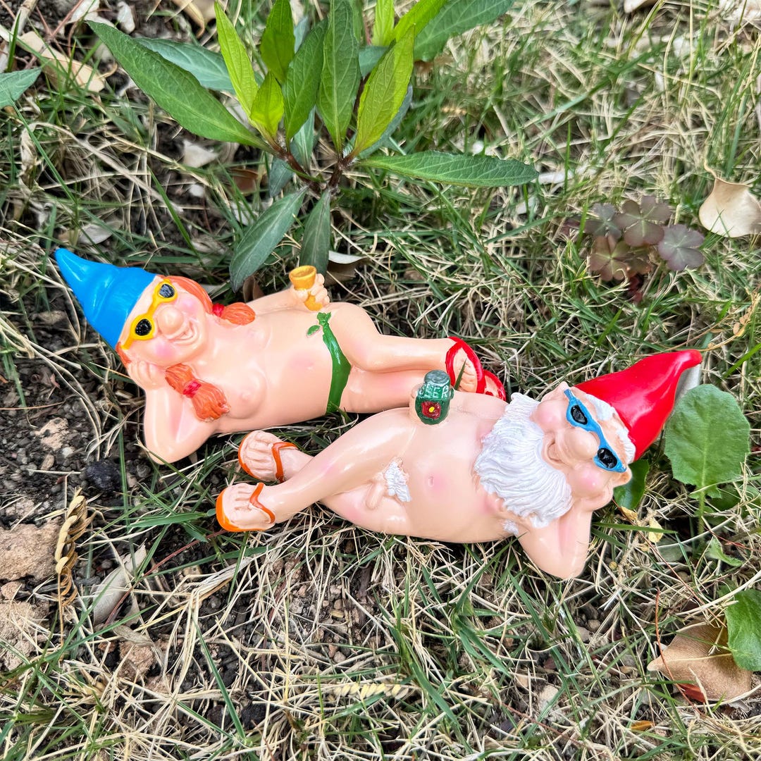 Garden Gnome Outdoor Statue Figurine,shy Sexy Gnome,take off Clothe