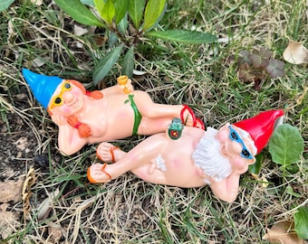 Figura decorativa de gnomo de jardín para exteriores, gnomo tímido y sexy, gnomo desnudo que se quita la ropa, decoración para el hogar y el jardín, adorno divertido para él