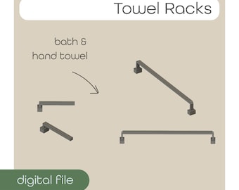 Miniature Towel Bar STL Files | Set of 2 Sizes | 1:12 Scale Dollhouse Bathroom Accessory | 3D Printable Download