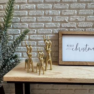 Miniature Deer Set of 3 | Winter Deer Decor | 1:12 Scale
