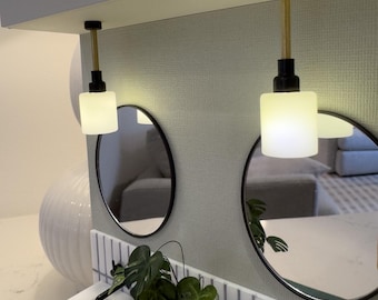 Cilindervormige hanglamp STL-bestand | Bedrade lamp voor poppenhuis op schaal 1:12 | Moderne miniatuurlamp | 3D-printbaar
