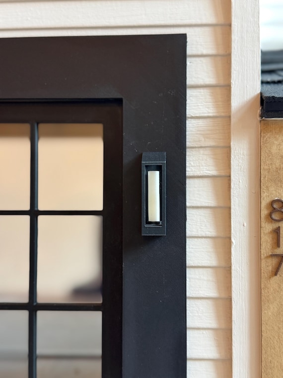 Dollhouse Porch Light | 1:12 Scale Miniature Black Wall Sconce | Modern Farmhouse Exterior Light | Single or 2 Pack