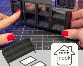 1:12 Scale Miniature Modern Cabinet STL File – DIY Dollhouse Furniture (Digital Download)