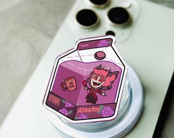 Alastor Radio Demon Inspired Magnetic Grip, Hazbin hotel Phone Grip Holder, Phone Charm, Phone Stand, Phone Base, Cute Phone Accessories