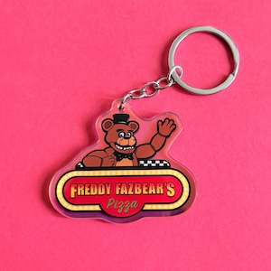 Fazbears Pizza Freddy Keychain, Five nights at freddy's Fandom Holographic Charm Keychain