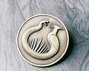 Hunger Game Snake Songbirds Bronze Enamel Pin, Mockingjay Cosplay Pin, Movie Inspired Pin Badge, Book Lovers Gift