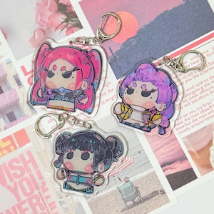 Kpop Demon Hunter Fandom Keychain, Huntrix & Saja Boys Keychain, Derpy Acrylic Bag Charms