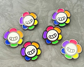 Pin de arcoíris sonriente, pin de cosplay de fiesta de cumpleaños, insignia de pin de fandom