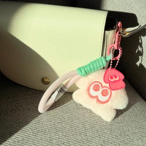 Squid Splatoon Cute Charms Bag Keychain, Squid Plush Gift for Gamers, Cosplay Charms