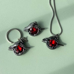 Love and Deepspace Sylus Crow Set – Necklace, Brooch & Keychain