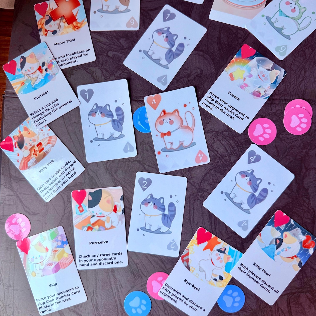 Love and Deepspace Kitty Card, Kitty Cups Game Card, Love and