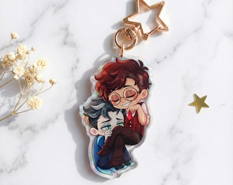 Hazbin Hotel Alastor Vox Human Inspired Keychain Charm
