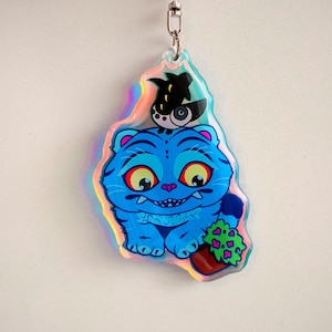 Kpop Demon Hunter Derpy Tiger & Sussie Keychain Charm, Kpop Demon Hunter Fandom Keychain, Derpy Tiger Charm