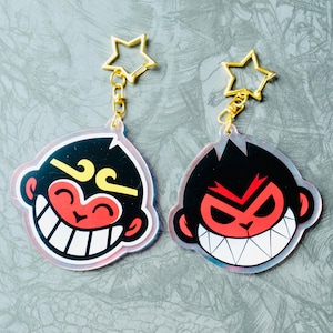 Monkie Kid Holographic Keychain, Macaque Monkey King Holographic Rainbow Keychain, Video Game Keychain Charm