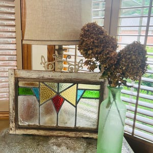 Vintage Stained Glass Window, Leaded Stained Glass, English Stained Glass, French Stained Glass, Antique Stained Glass Window