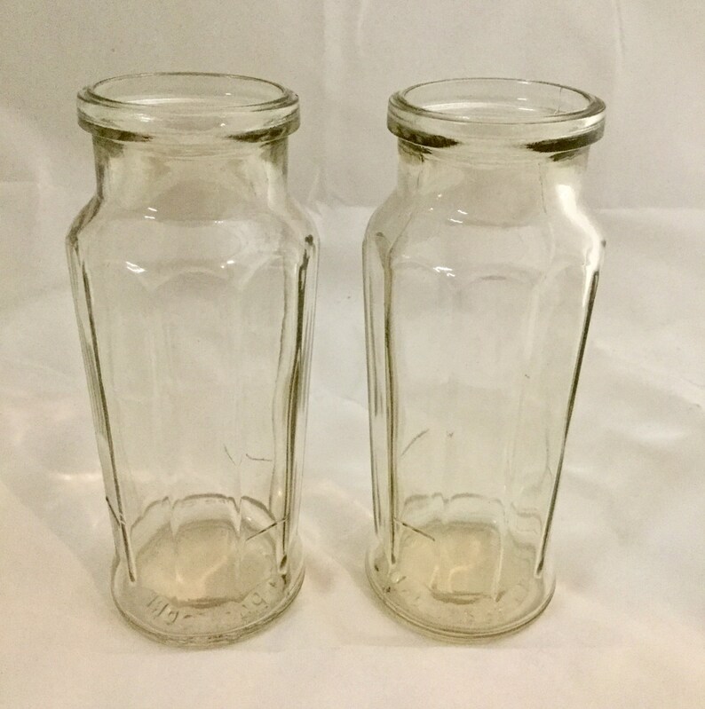 Vintage Clear Milk Creamer Bottles Etsy