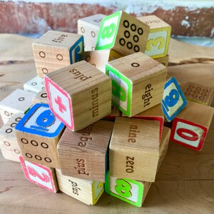 ヴィンテージ、ベビーブロック、数字ブロック、木製ブロック