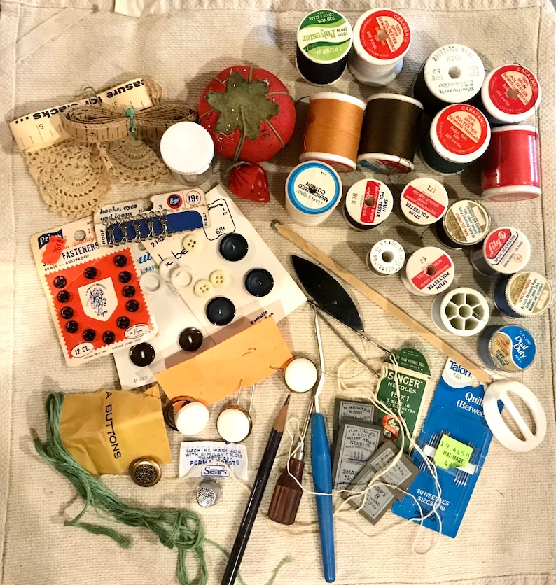 Vintage Sewing Notions Sewing Drawer Lot Junk Sewing Drawer Etsy