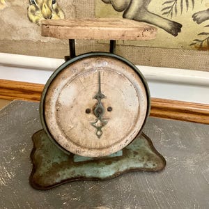 Kitchen Scales, Vintage, Penlouze Family Scale, Turquoise Green Scales, Antique Scales