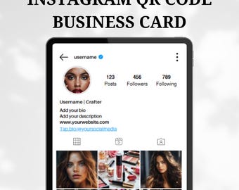 Instagram QR code Personalized Business card | Editable business card | Custom Instagram business card | Digital card | Printable card |