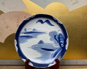 Antiker Imari Porzellan Teller - Sometsuke Landschaft, Edo Periode