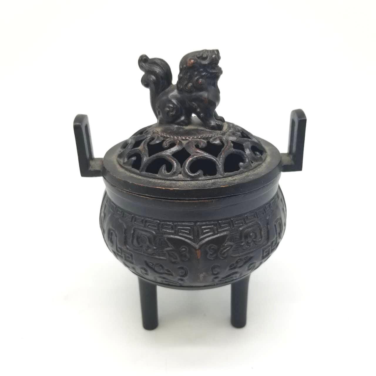 ヴィンテージ日本製三脚銅製香炉（獅子蓋付き） - Etsy 日本